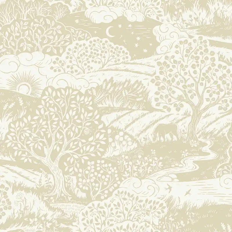 Zertifiziert Tapete, beige, Landschaft, 5829, Nordic Folk, Borastapeter